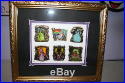 Disney WDI Dragons Stained Glass framed LE300 pin set Maleficent, Mushu AP