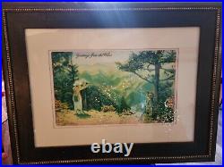 Disney Wilderness Lodge Boulder Ridge Framed Art Cast Member Prop Sisters