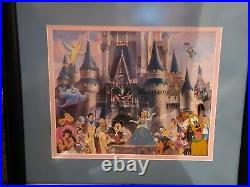 Disney World Castle 3 D Framed Lithograph Picture
