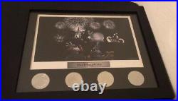 Disney World Park Icons Fab 5 Lithograph with 4 Coin Framed Set