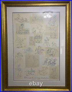 Disney's Golden Age of Animation Framed Matted Print 1937-1967 Disney Characters