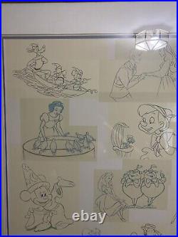 Disney's Golden Age of Animation Framed Matted Print 1937-1967 Disney Characters