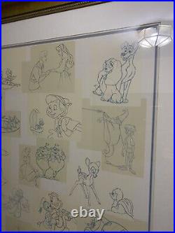 Disney's Golden Age of Animation Framed Matted Print 1937-1967 Disney Characters