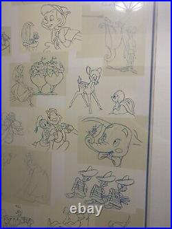 Disney's Golden Age of Animation Framed Matted Print 1937-1967 Disney Characters