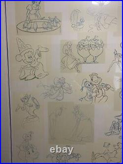 Disney's Golden Age of Animation Framed Matted Print 1937-1967 Disney Characters