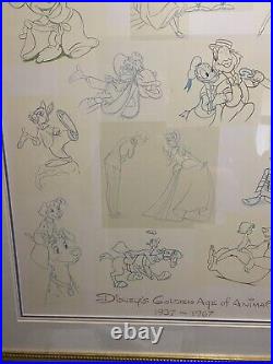 Disney's Golden Age of Animation Framed Matted Print 1937-1967 Disney Characters