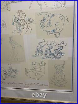 Disney's Golden Age of Animation Framed Matted Print 1937-1967 Disney Characters