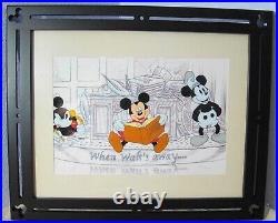 Disney's When Walt's Away Cel Featuring Mickey Mouse Black Mickey Ears Frame