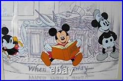 Disney's When Walt's Away Cel Featuring Mickey Mouse Black Mickey Ears Frame