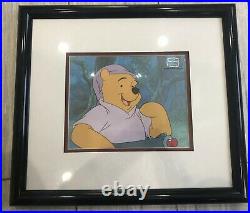 Disney's Winnie The Pooh Tv Original Production Cel-pooh In Night Shirt (framed)