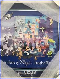 Disneyland Diamond Celebration Event 60th Sixty Years of Magic Framed Pin Set