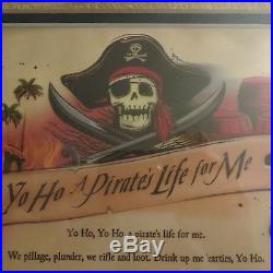 Disneyland Framed Pirates of Caribbean Yo Ho Signed Scroll Xavier Atencio Ltd Ed