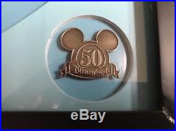 Disneyland Retro 50th Anniversary Map framed 11 pin set