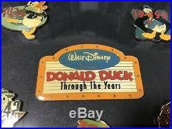 Donald Duck 65 feisty years Through The Years Framed Pin Set Walt Disney