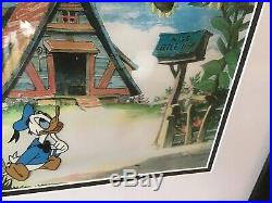 Donald Duck Cel Walt Disney Cartoon Art Wise Little Hen Framed