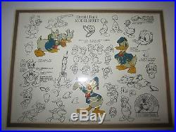 Donald Duck Model Sheet with 3 pins and COA limited edition, framed