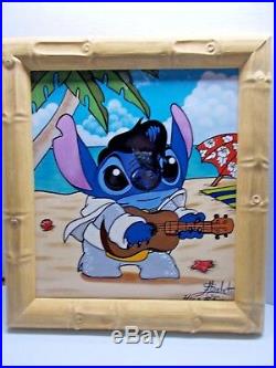 Elisabete Gomes Disney Stitch As Elvis Title Blue Hawaii Framed Tile L. E. C