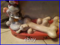 Extremely Rare! Walt Disney Dogs Characters Big Heavy Figurine Frame Statue