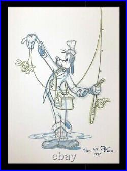 FISHERMAN GOOFY Custom Framed Disney Poster 22-1/2 x 30-1/2