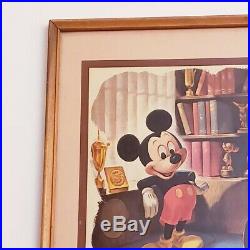 FRAMED WALT DISNEY 11 x 14 Mickey Mouse in His Office, 1961 PRINT ART #72-69