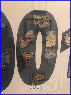 Framed 2001 Walt Disney World Resorts Limted Edition Pin Set
