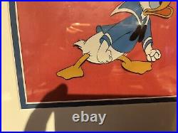 Framed Angry Donald Duck Hand Painted Cel Used in a Disney Production -Appraised