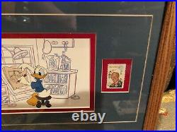 Framed Art Picture Walt Disney1999 Donald Duck Cell Animation Gallery-stamp