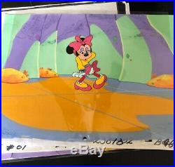 Framed Dancing Minnie Mouse Original Production Cel & Drawing 17x19 Walt Disney