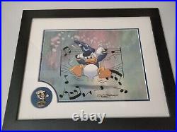 Framed Disney Print Donald Duck Mickey's Philharmonic Print With Pin With COA