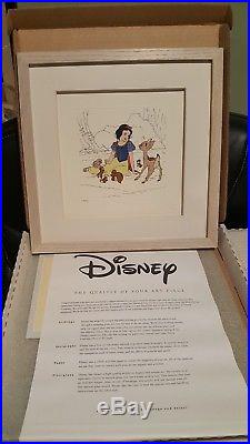 Framed Disney Treasures Snow White with Animals Serigraph Etching COA & Box