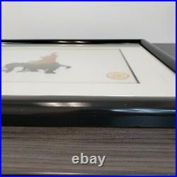 Framed Disney Winnie The Pooh & The Blustery Day LE Serigraph Cel 1968 w Stamp