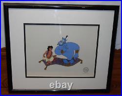 Framed Limited Edition 1992 Walt Disney Serigraph Cel Aladdin As Seen