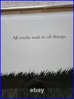 Framed Poster Lithograph Walt Whitman All Truths Wait Black White Metal Frame