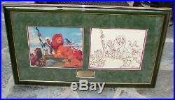 Framed Sericel & Drawing Walt Disney Animation Art The Lion King 1994 Coa