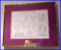 Framed Snow White Original Walt Disney Productions Model Sheet