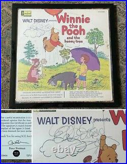Framed, WALT DISNEY, SIGNED / AUTOGRAPHED, Winnie the Pooh and the Honey Tree LP