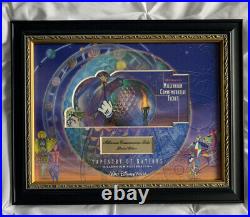 Framed WDW EPCOT 2000 Millennium Tapestry of Nations Commemorative Ticket