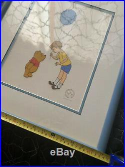 Framed WINNIE THE POOH & CHRISTOPHER ROBIN Ltd Ed Serigraph cel by Walt Disney