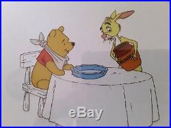 Framed WINNIE THE POOH and RABBIT Limited Ed Serigraph cel by Walt Disney