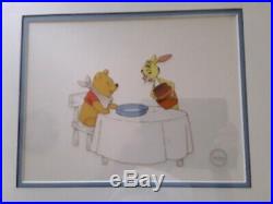 Framed WINNIE THE POOH and RABBIT Limited Ed Serigraph cel by Walt Disney
