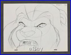 Framed Walt Disney Animation Art Production Drawing of Mufasa from The Lion King