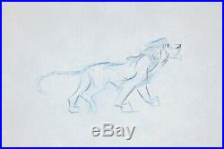 Framed Walt Disney Animation Art Production Drawing of Scar from The Lion King