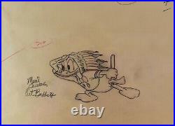 Framed Walt Disney Donald Duck Animation Sketch by Art Babbitt JL2
