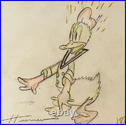 Framed Walt Disney Donald Duck Story Board Pre-Production Drawing JL19