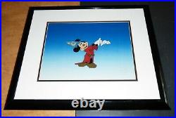 Framed Walt Disney Mickey Mouse Fantasia Sericel Ltd Edition withCOA & Background