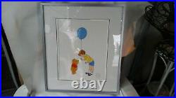 Framed Walt Disney Serigraph Seal Winnie Pooh & Christopher Robin 16 X 19 Xlnt