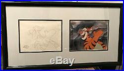Framed Walt Disney Tigger Cel & Sketch with Certificate of Authenticity-NO RESERVE