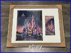 Framed Walt Disney World 50th Anniversary Magic Kingdom Commemorative Poster/Map