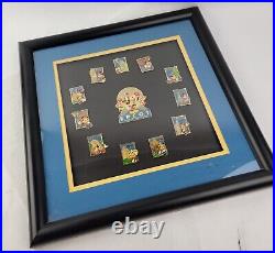 Framed Walt Disney World Epcot 15th Anniversary World Showcase 12 Pin Set #538