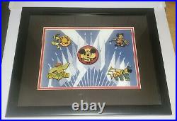 Framed Walt Disney World Mickey Mouse Club 45th Anniversary 5 Pin Set #564/1000